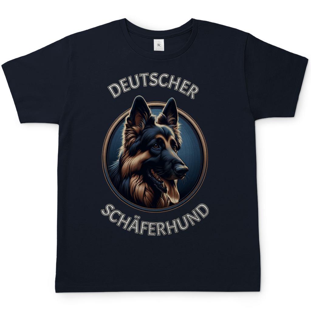Herren T-Shirt Deutscher Schäferhund Schriftzug mit Kopf