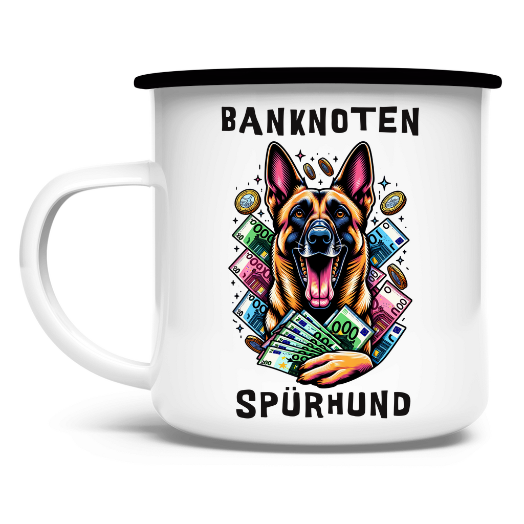 Emaille Tasse Malinois Banknotenspürhund