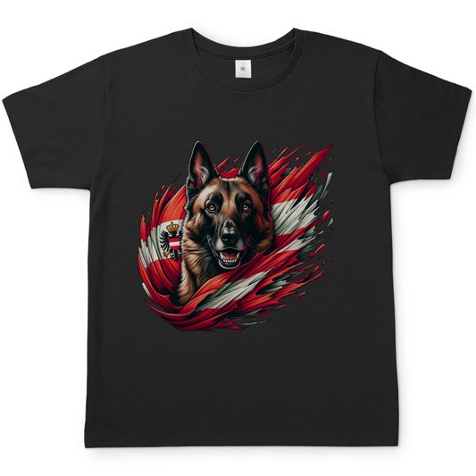 Herren T-Shirt Malinois mit Flagge Österreich