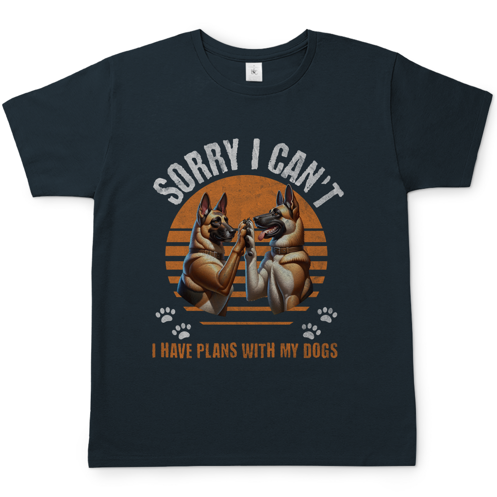 Malinois-Fan T-Shirt, Unisex "Pfotenklatscher mit zwei Malis"