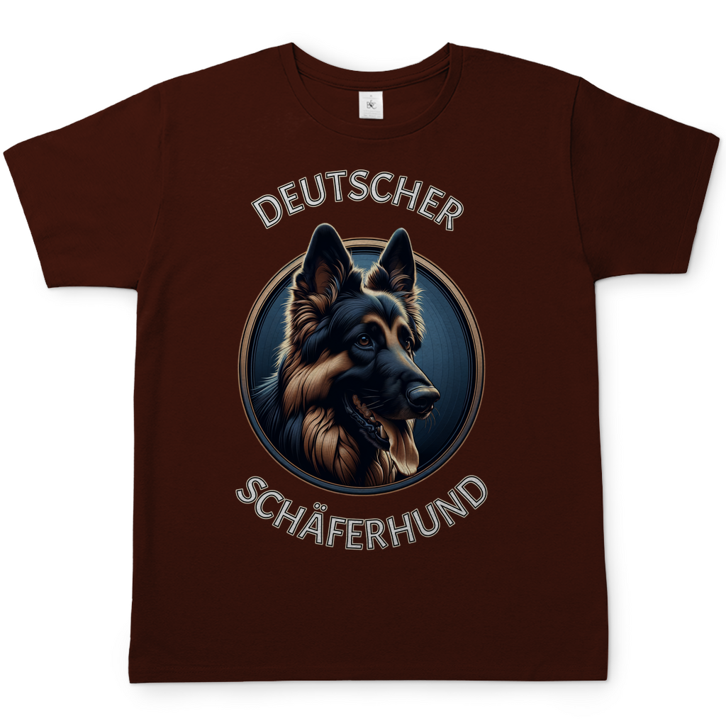 Herren T-Shirt Deutscher Schäferhund Schriftzug mit Kopf