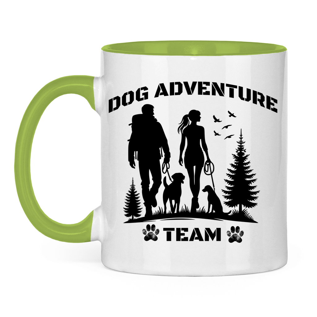 Hund, Abenteuer, Freizeit Tasse zweifarbig Dog Adventure Team