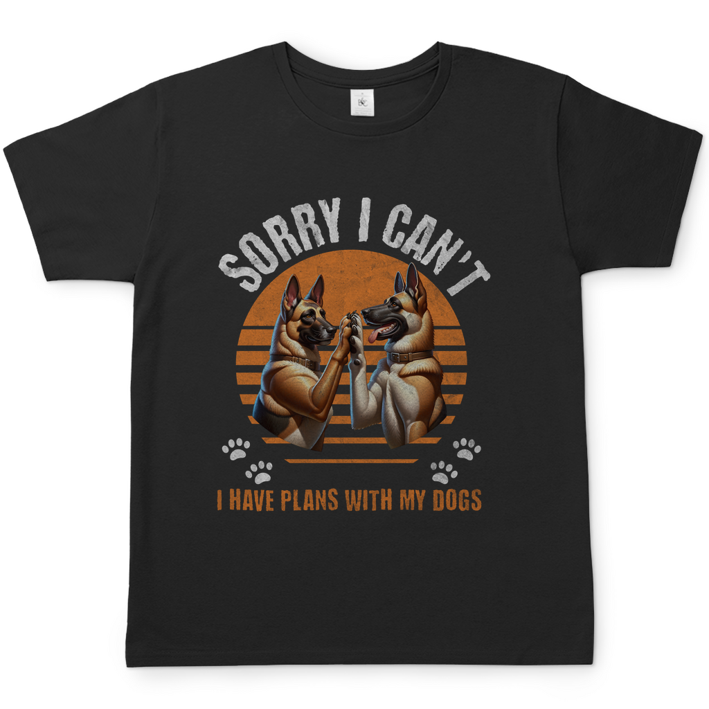 Malinois T-Shirt mit Pfotenklatscher Motiv – zwei Malinois klatschen sich die Pfote, Hunde Shirt für echte Malinois Fans