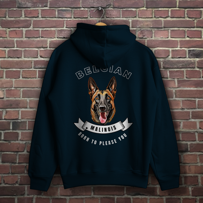 Hoodie Malinois Born to please you mit großem Rückendruck