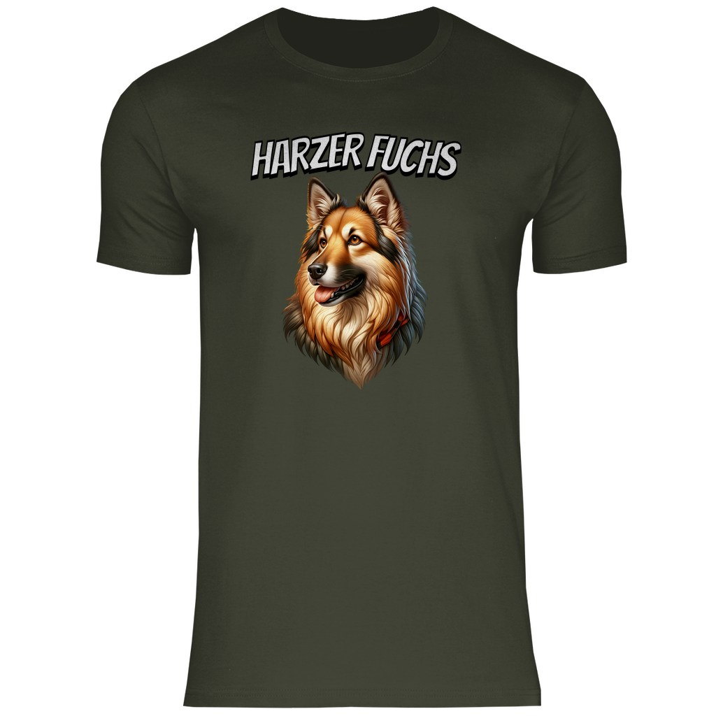 Herren T-Shirt Harzer Fuchs Schriftzug und Kopf