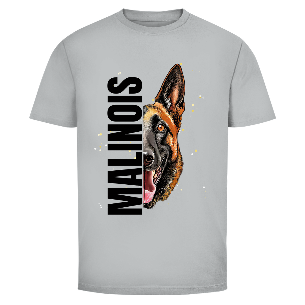 Herren T-Shirt Malinois Schriftzug und Kopf