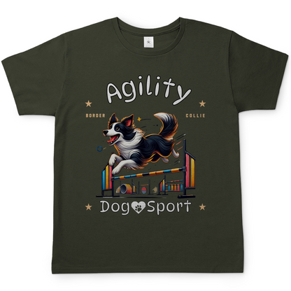 Herren T-Shirt Agility mit Border Collie