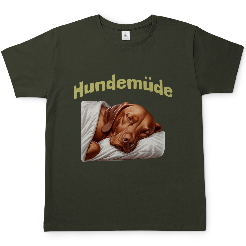 Herren T-Shirt Hundemüde mit Magyar Viszla