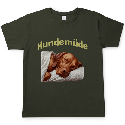 Herren T-Shirt Hundemüde mit Magyar Viszla
