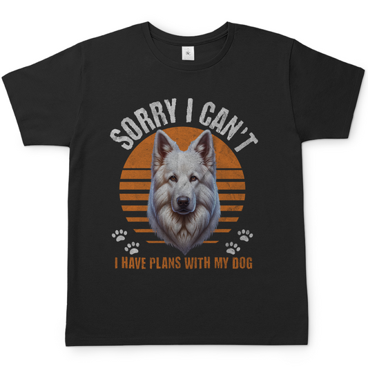 Herren T-Shirt Weißer Schäferhund "Sorry, I can't"