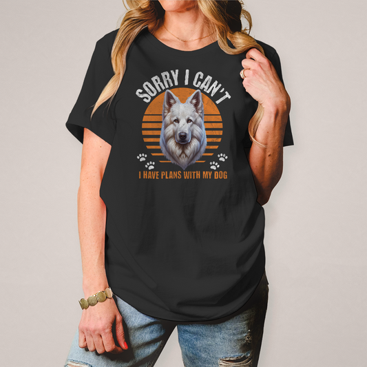 Damen T-Shirt Weißer Schäferhund "Sorry, I can't"