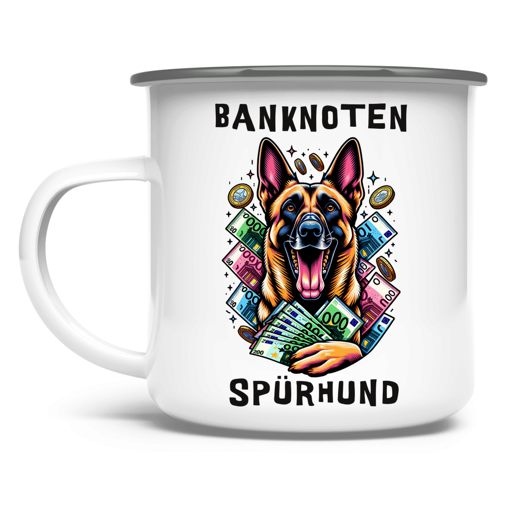 Emaille Tasse Malinois Banknotenspürhund