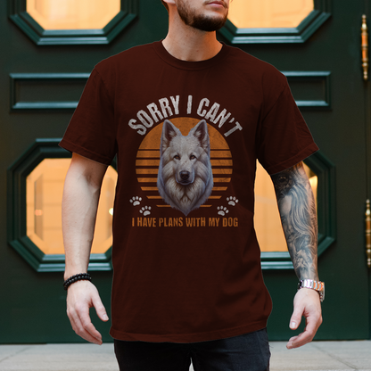 Herren T-Shirt Weißer Schäferhund "Sorry, I can't"