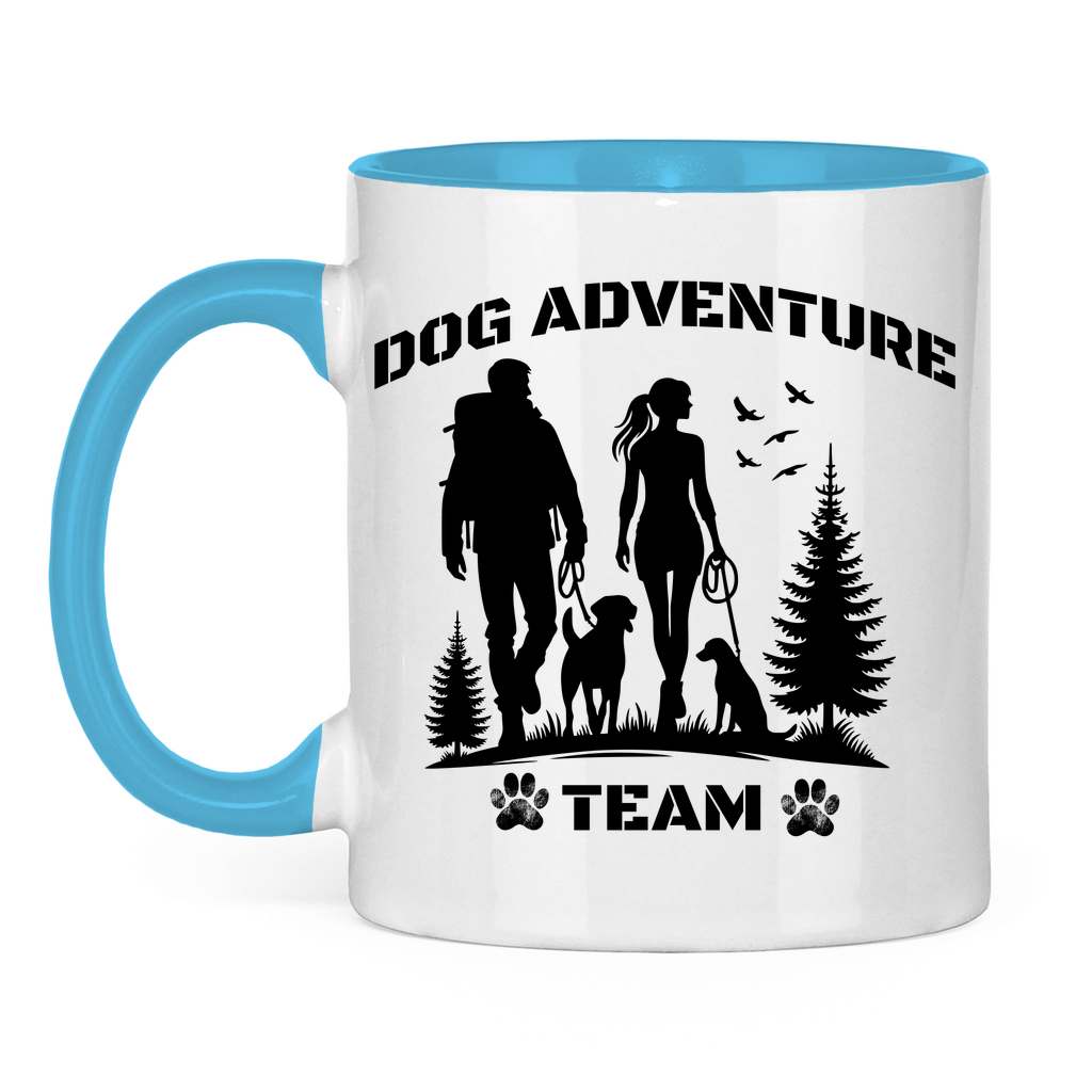 Hund, Abenteuer, Freizeit Tasse zweifarbig Dog Adventure Team