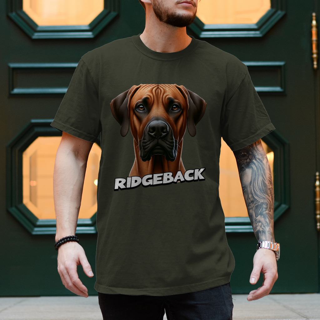 Herren T-Shirt Ridgeback Kopf mit Schriftzug