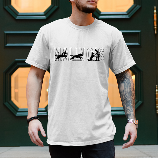 Herren T-Shirt Malinois Schriftzug mit aktiven Mali Motiven