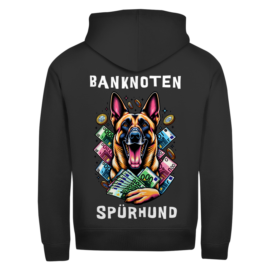 Herren Zipper Hoodie Malinois Banknotenspürhund