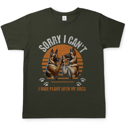 Malinois-Fan T-Shirt, Unisex "Pfotenklatscher mit zwei Malis"