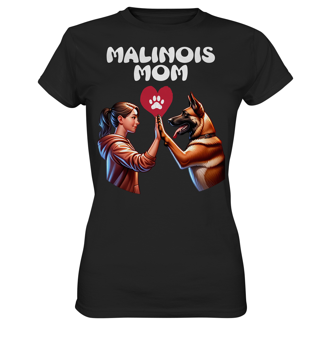 Malinois Mom mit Herz - Ladies Premium Shirt