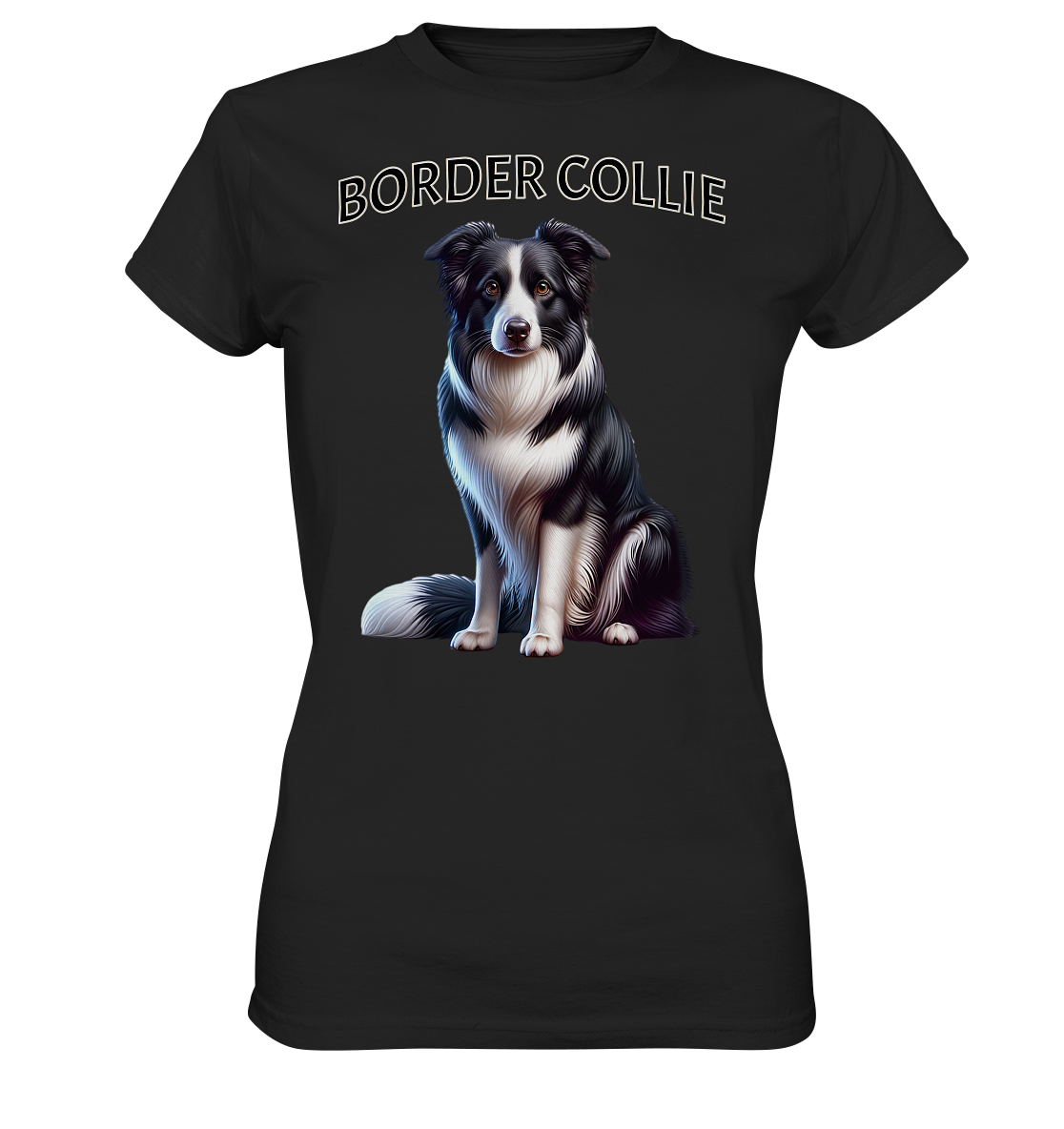 Border Collie, sitzend - Ladies Premium Shirt