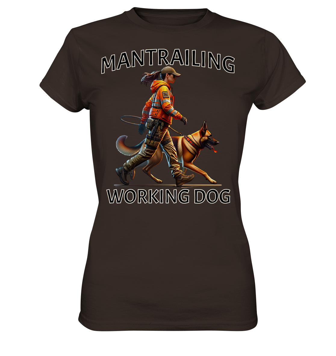 Mantrailing Malinois mit Frau - Ladies Premium Shirt