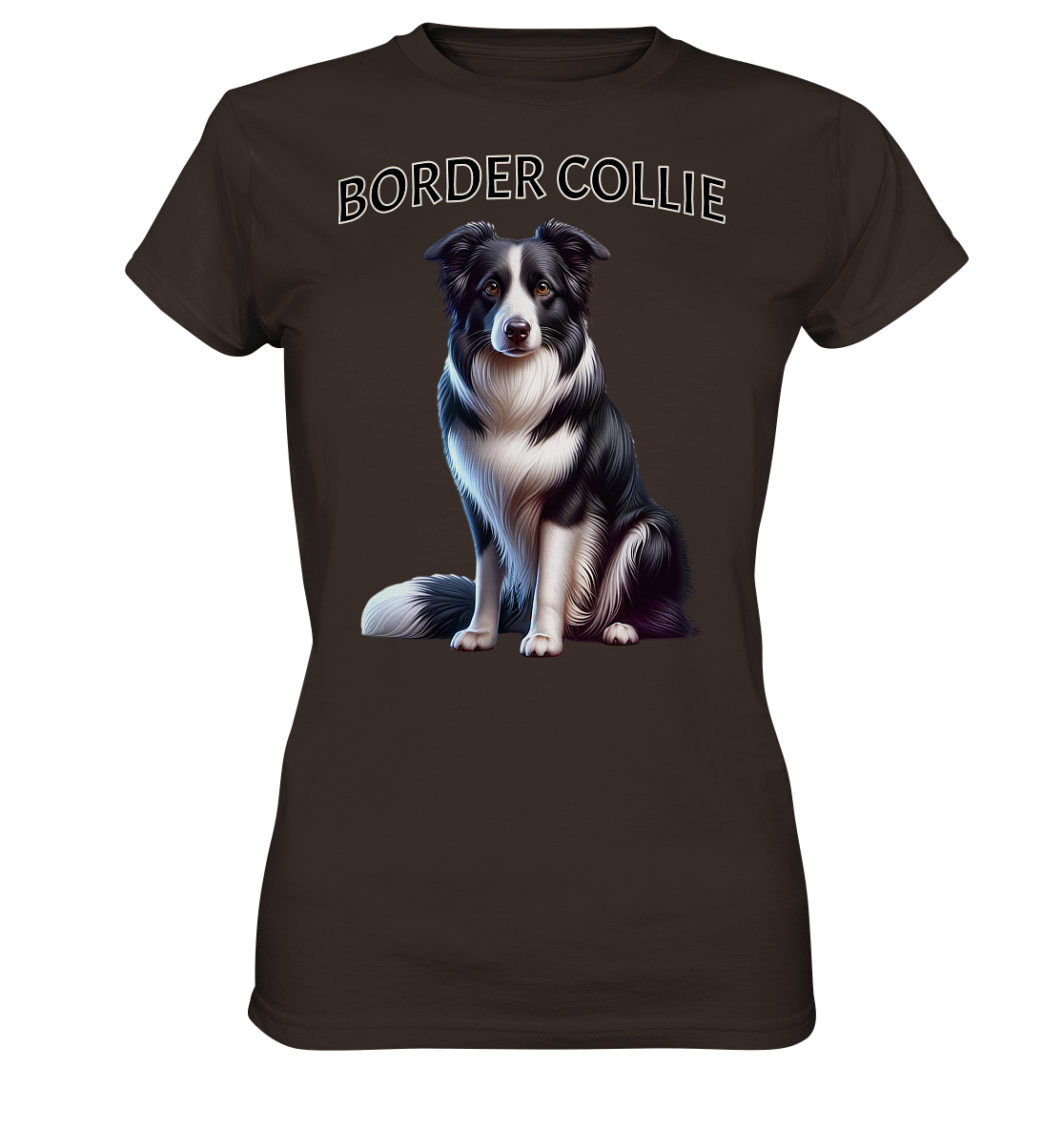 Border Collie, sitzend - Ladies Premium Shirt