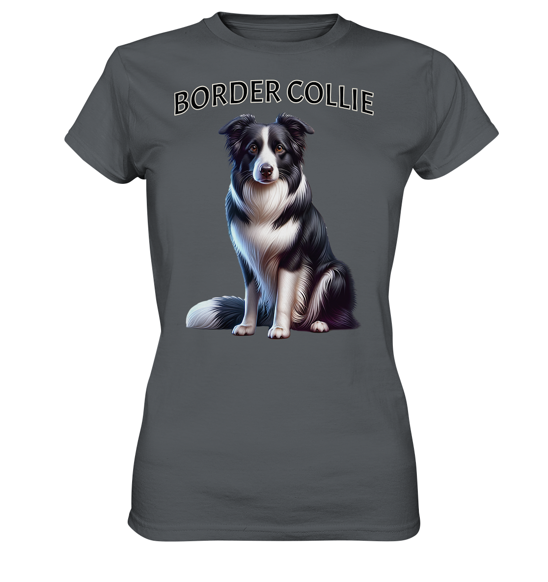 Border Collie, sitzend - Ladies Premium Shirt