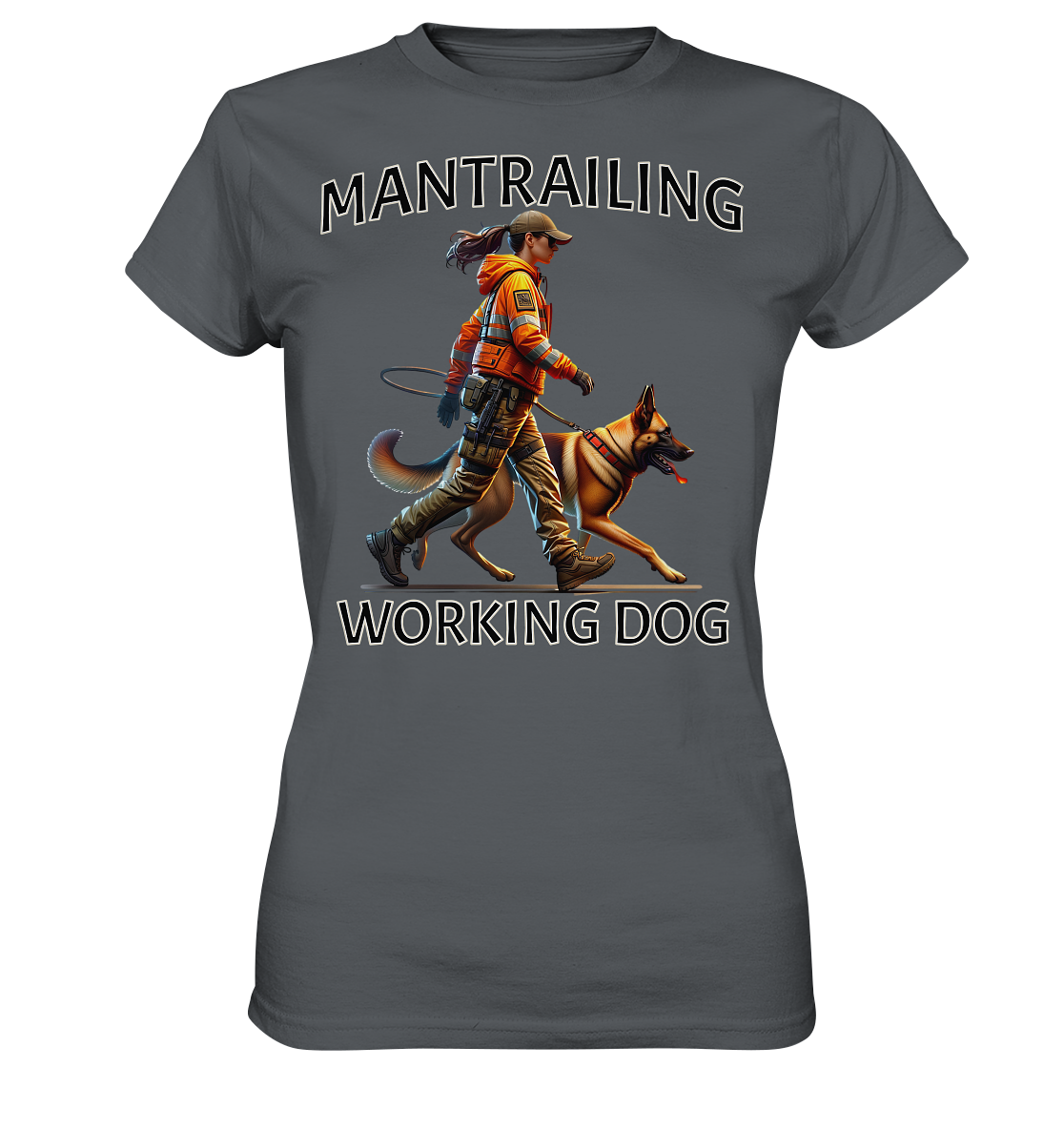 Mantrailing Malinois mit Frau - Ladies Premium Shirt