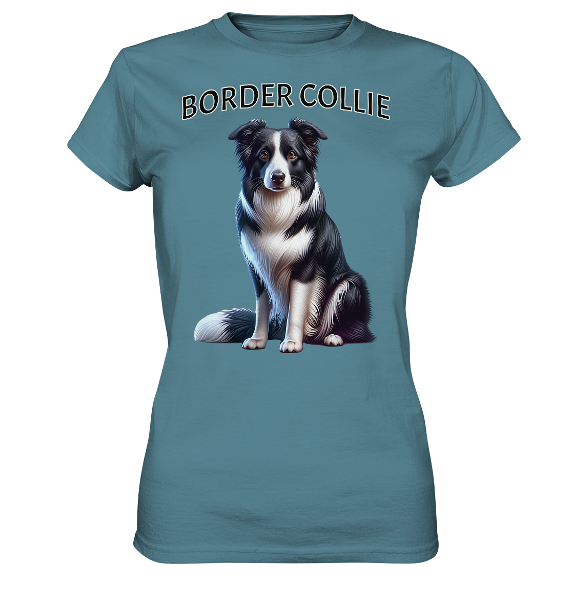 Border Collie, sitzend - Ladies Premium Shirt