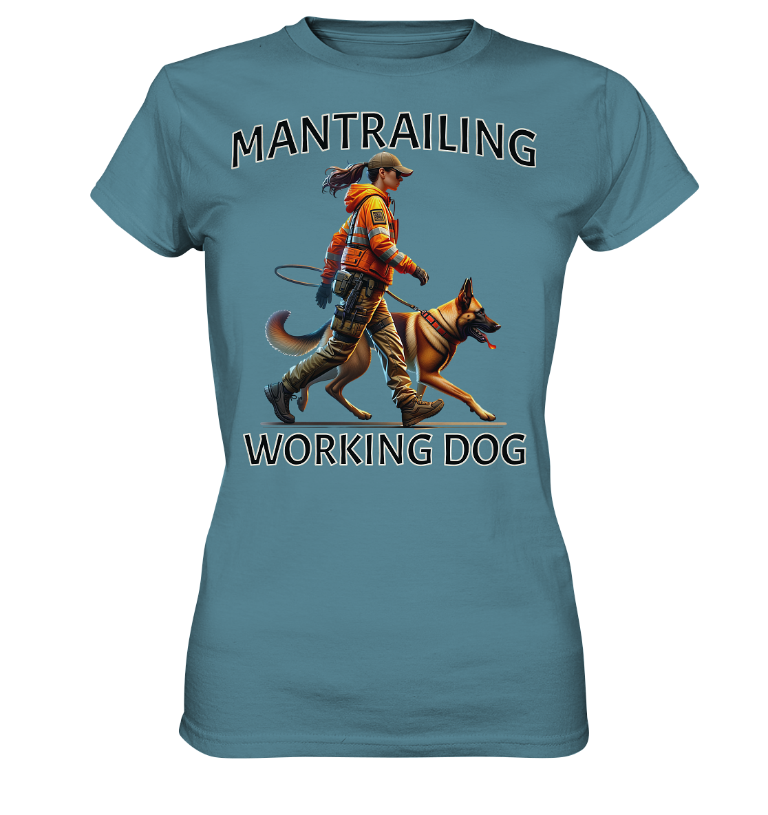 Mantrailing Malinois mit Frau - Ladies Premium Shirt