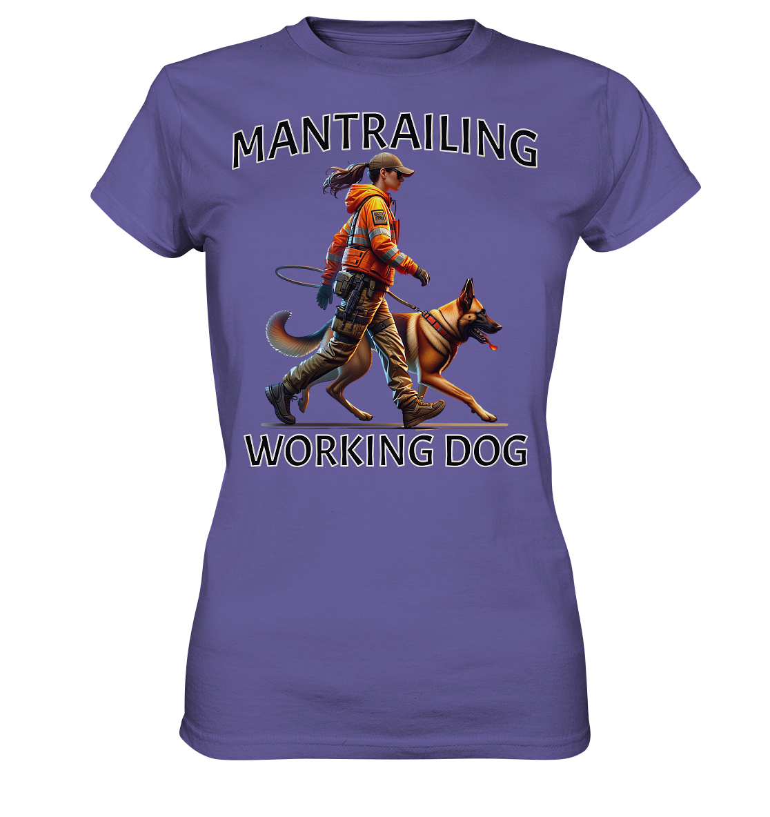 Mantrailing Malinois mit Frau - Ladies Premium Shirt