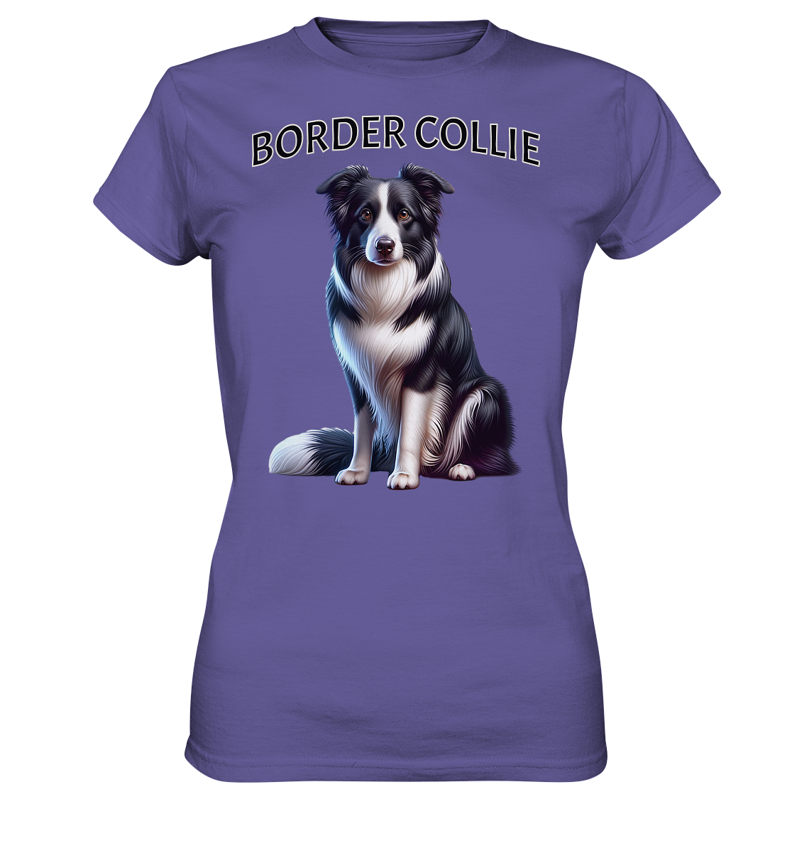 Border Collie, sitzend - Ladies Premium Shirt