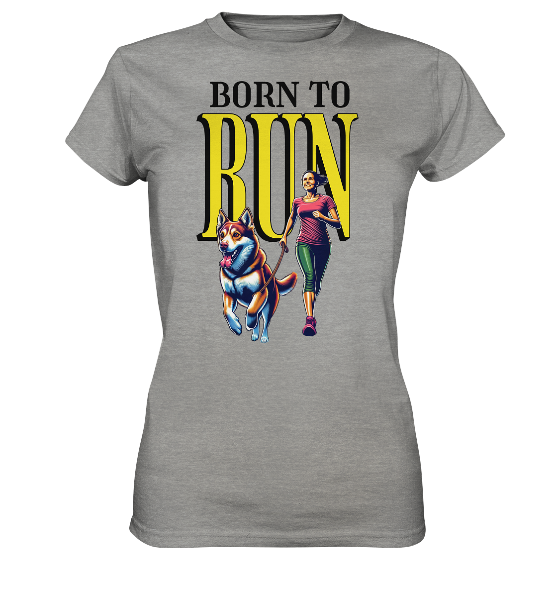 BORN TO RUN Laufen mit Hund - Ladies Premium Shirt