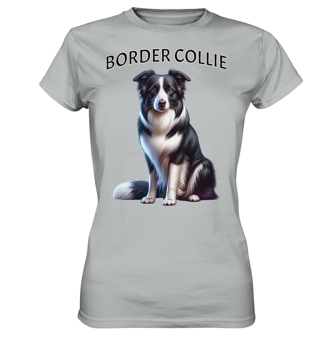 Border Collie, sitzend - Ladies Premium Shirt