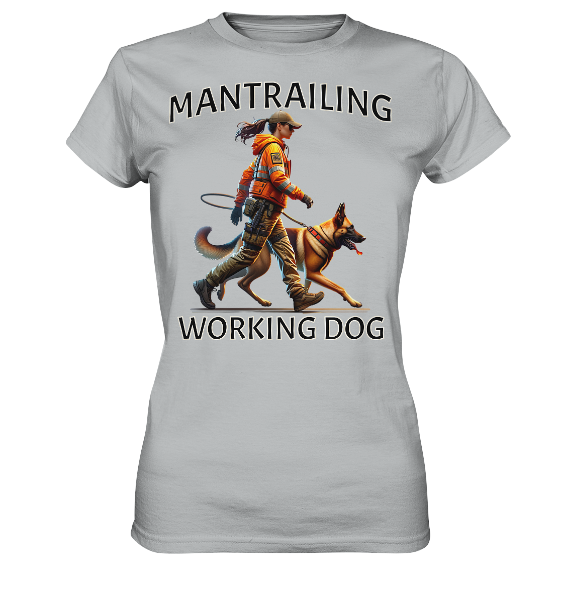 Mantrailing Malinois mit Frau - Ladies Premium Shirt