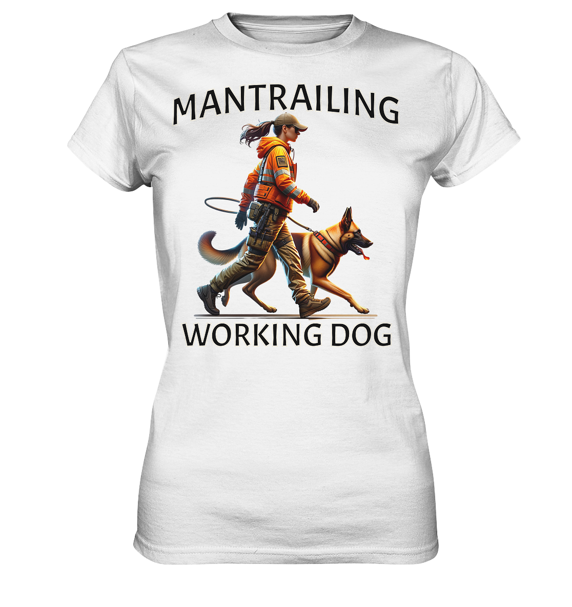 Mantrailing Malinois mit Frau - Ladies Premium Shirt