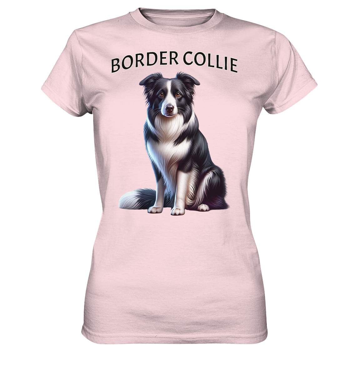 Border Collie, sitzend - Ladies Premium Shirt