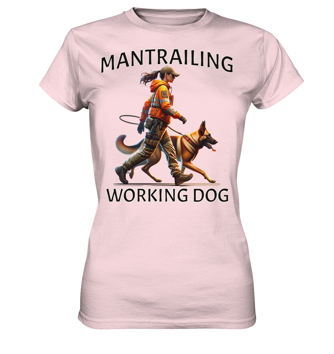 Mantrailing Malinois mit Frau - Ladies Premium Shirt