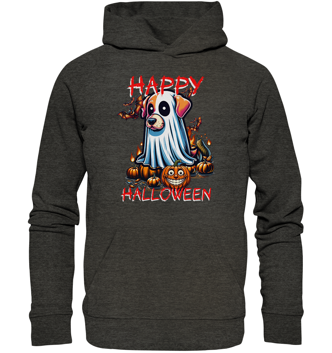 Happy Halloween Gespenster Hund - Organic Basic Hoodie