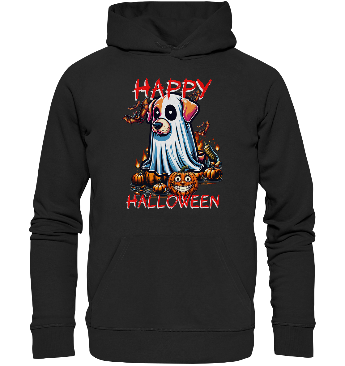 Happy Halloween Gespenster Hund - Organic Basic Hoodie