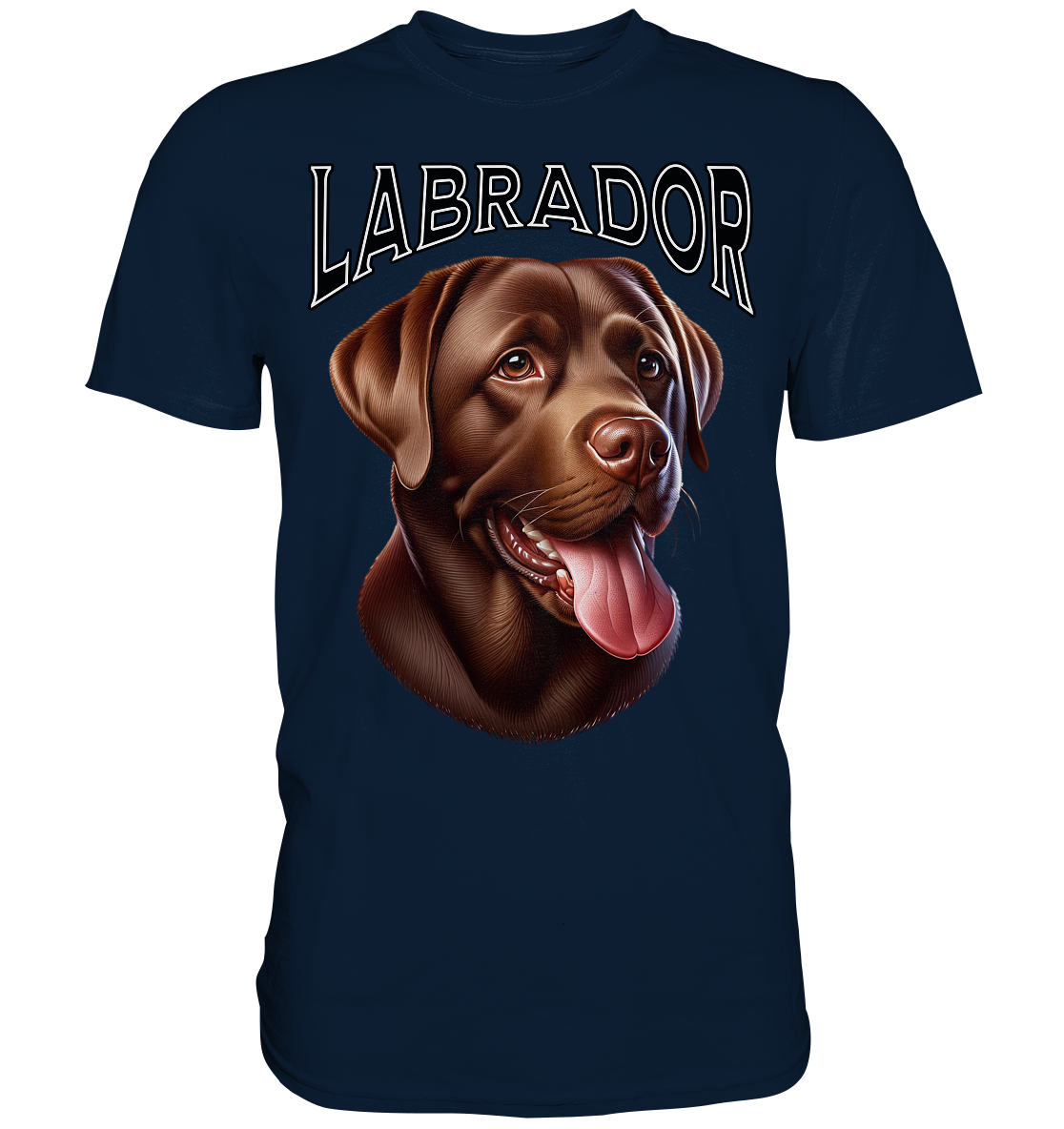 Labrador, braun, Kopf und Schriftzug - Premium Shirt