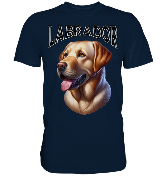 Labrador, Kopf und Schriftzug - Premium Shirt