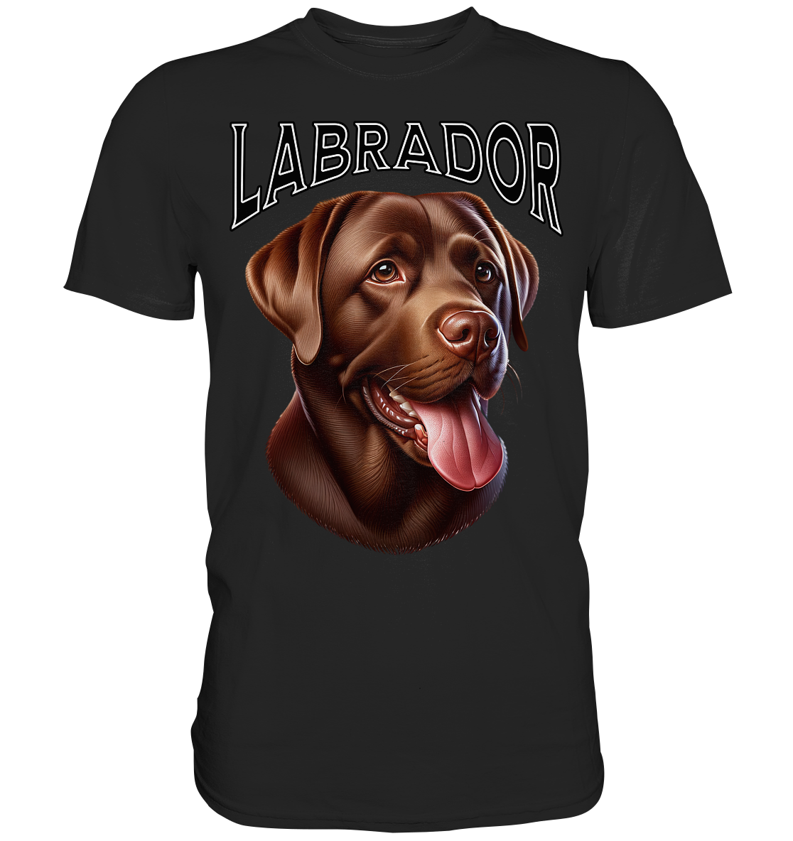 Labrador, braun, Kopf und Schriftzug - Premium Shirt