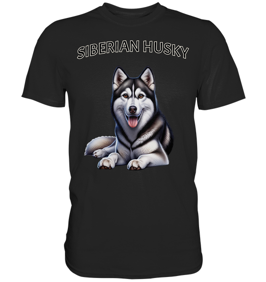 Siberian Husky, liegend - Premium Shirt