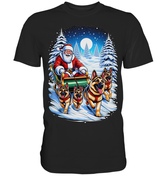 Santa mit Schäferhunden - Premium Shirt