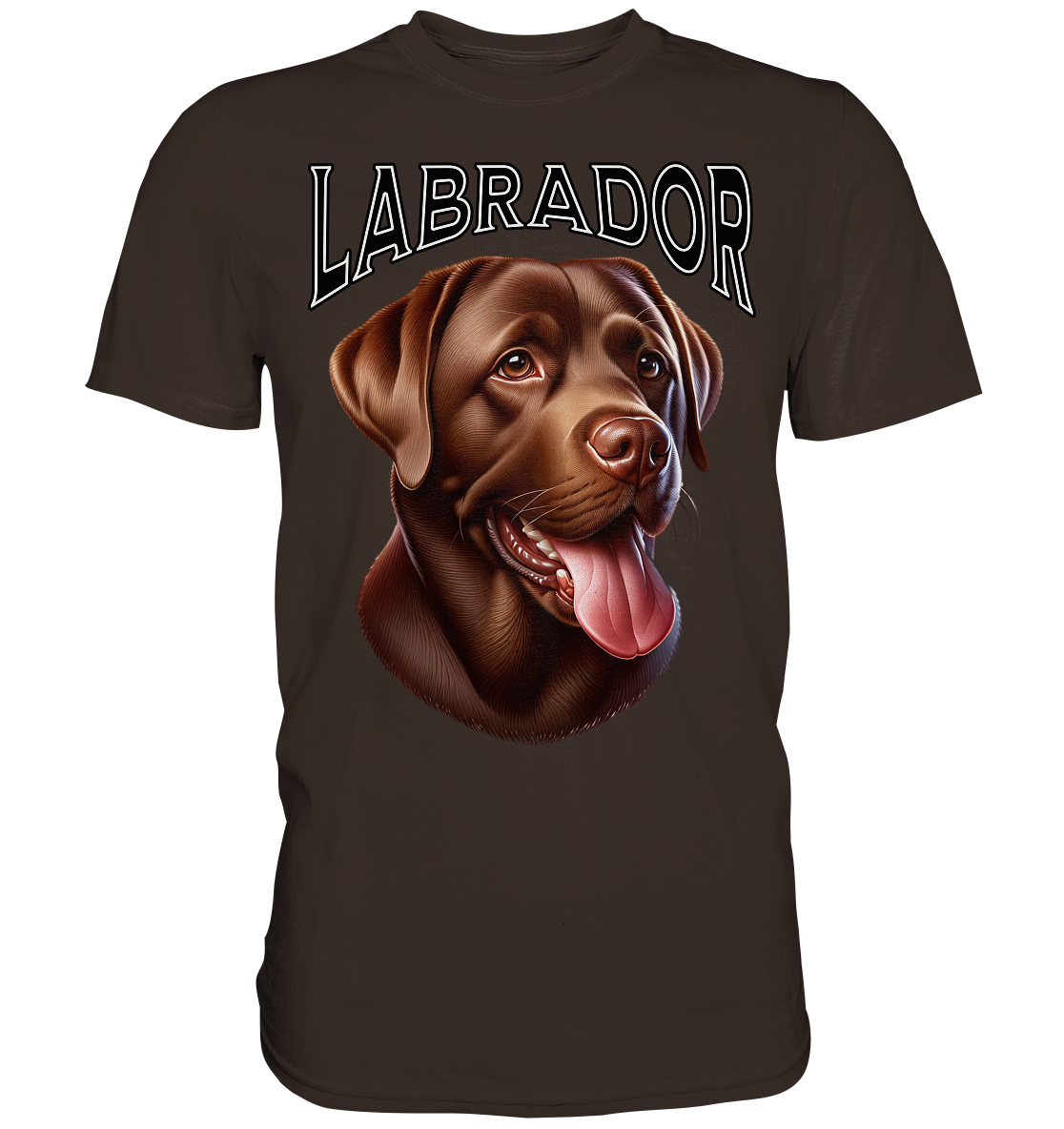 Labrador, braun, Kopf und Schriftzug - Premium Shirt