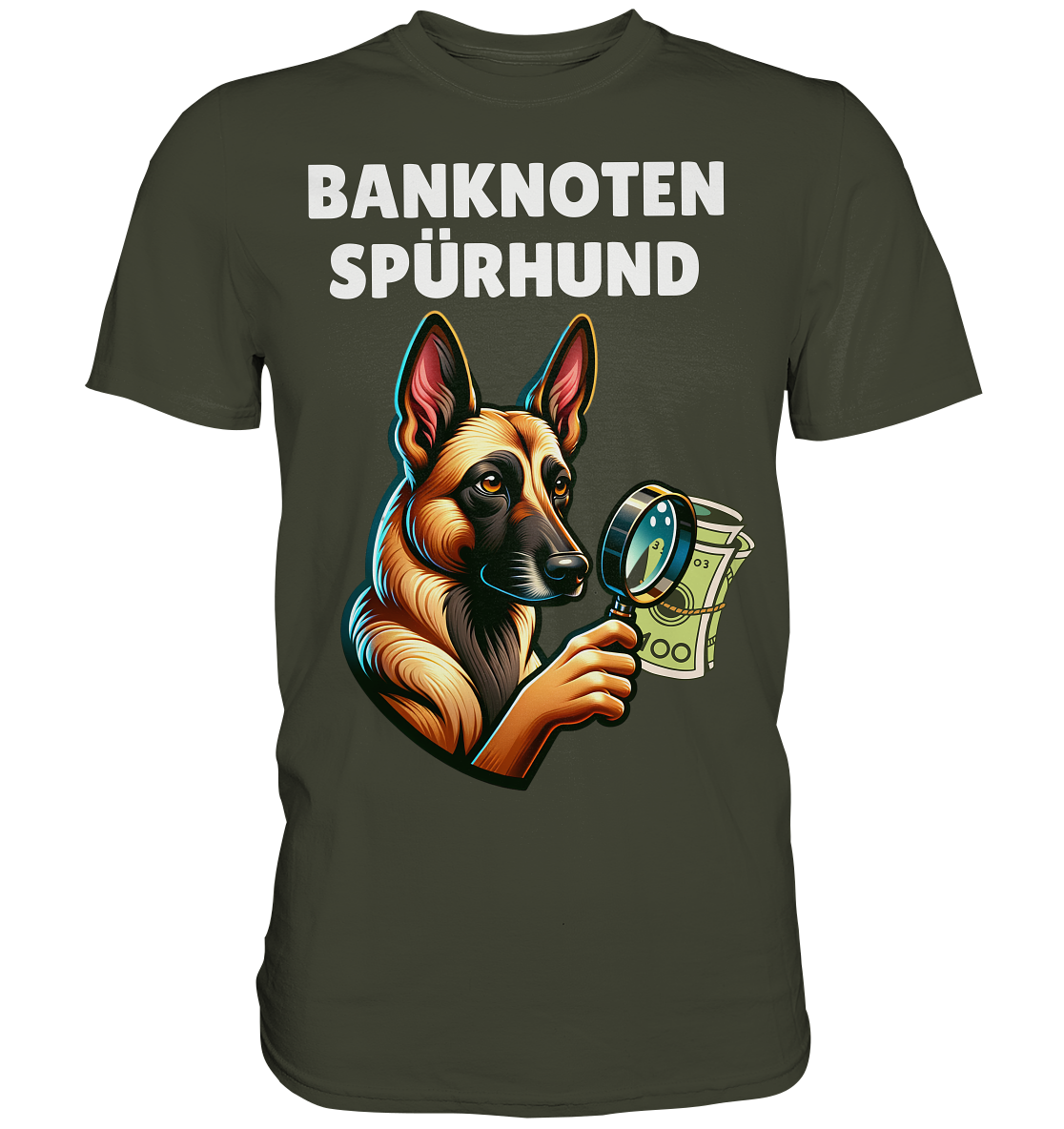 Banknoten Spürhund Malinois - Premium Shirt