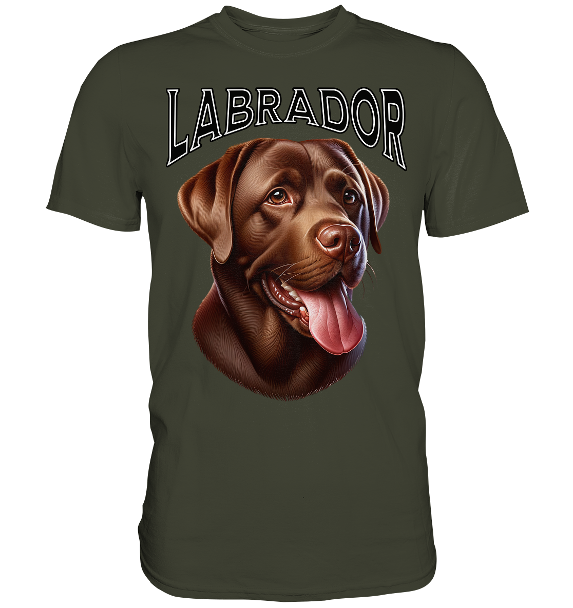 Labrador, braun, Kopf und Schriftzug - Premium Shirt