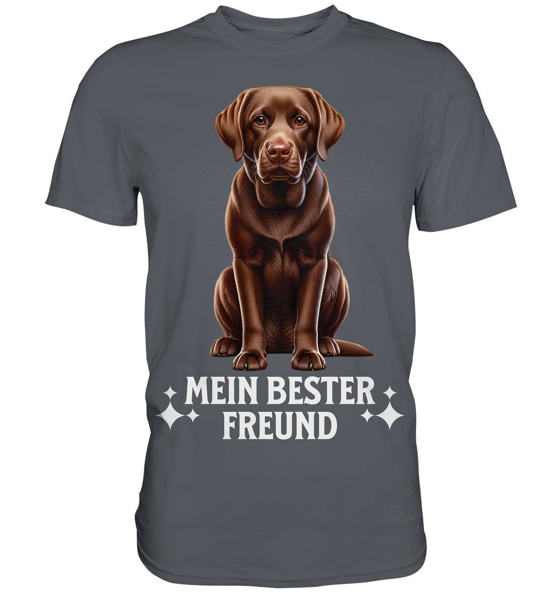 Sitzender Labrador, braun, Mein bester Freund - Premium Shirt