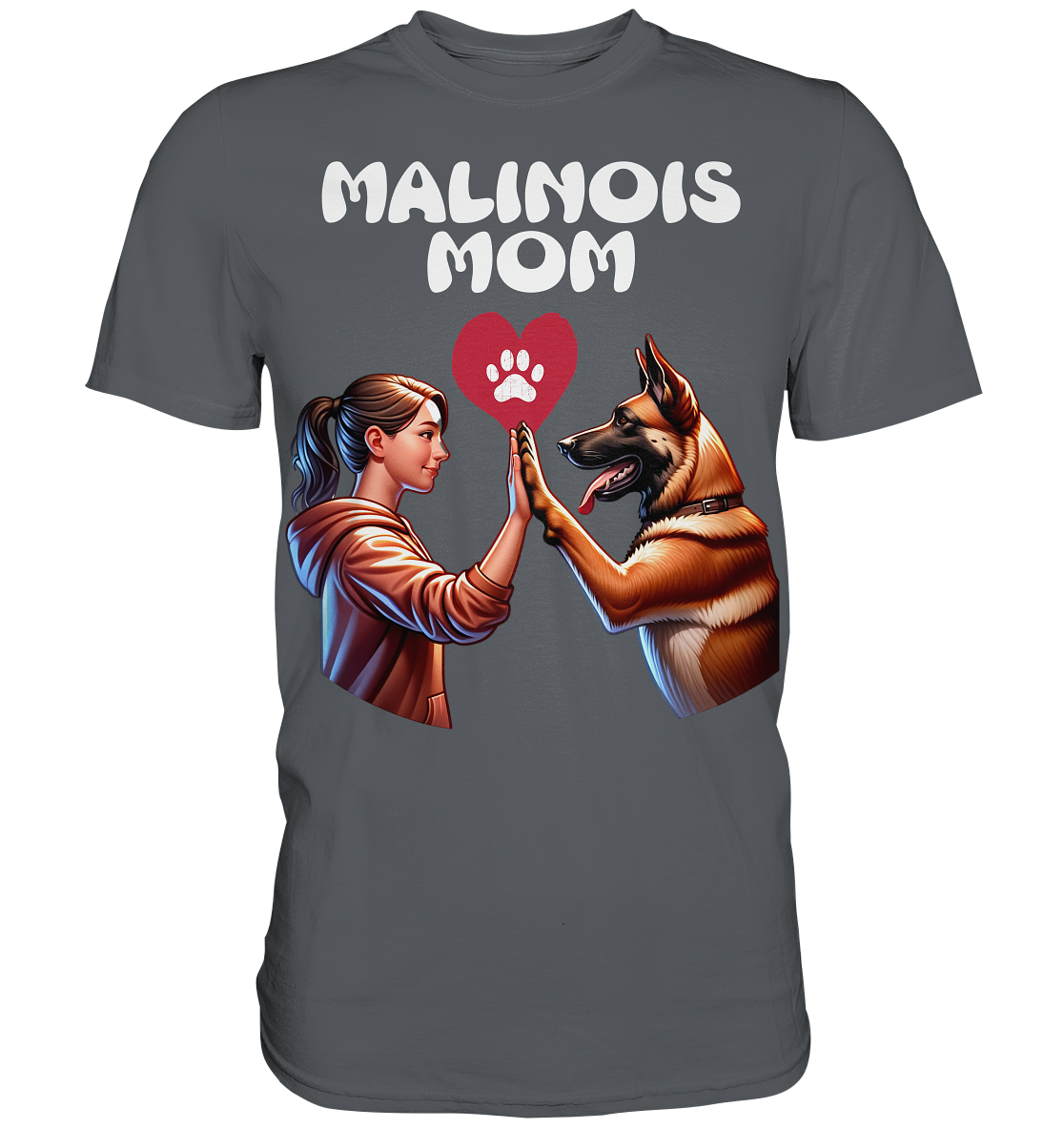 Malinois Mom mit Herz - Premium Shirt